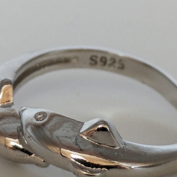 Sterling Silver Dolphin Ring - Picture 2 of 4
